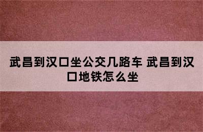 武昌到汉口坐公交几路车 武昌到汉口地铁怎么坐